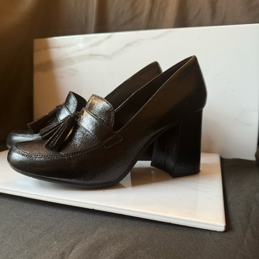 Kenneth Cole reaction happy change block heel loafers black 9.5
